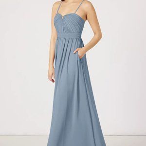 Azazie Lara Bridesmaids Dress, Dusty Blue Color, Size A0